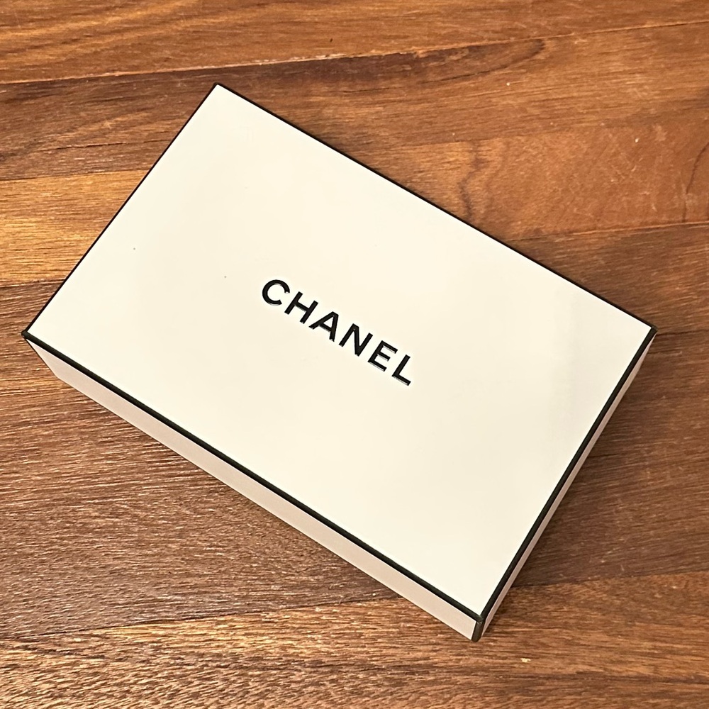 Chanel Empty White Box with Crinkle Cut Paper Shred Filler